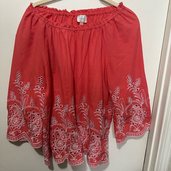 Cupio Coral with Islet Design Blouse! Size‎ M - Picture 1 of 5
